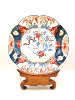 Antik 19th század Japán Imari Scalloped tányér 21cm