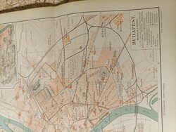 Antik Budapest térkép – kb. 1900 – Meyers Lexikon (eredeti)