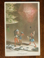 Újévi képeslap -  79/613 - bábok, lampionok