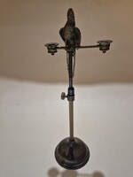 Antik bronz papagájos óratartó