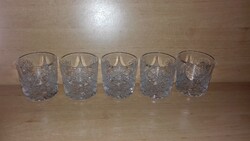 Kristály üveg pohár készlet - 5 db egyben - magasság 7 cm, átm. 7 cm