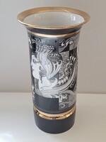 Szász Endre Hollóházi porcelán váza 26 cm