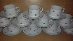 12 személyes Antik Zsolnay porcelán teás csésze készlet aljjal