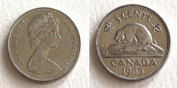Canada 5 cents, 1965