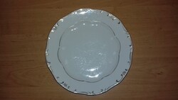 Zsolnay porcelán lapostányér GUNDEL étterem felirattal, aranytollazott - átm. 25,75cm (2p)