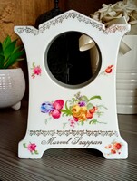 Antik Karlsbad porcelán óratok ritka Marvel szappan felirattal