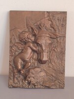 Relief Stróbl Alajos "A vén szamár"ALKUDHATÓ