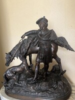 Négy alakos spiáter vadász szoborcsoport. ﻿Pierre - Jules Méne (1810 - 1879) után.