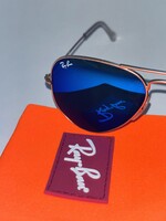 Eredeti Ray Ban Aviator a legmenőbb kék üveggel mindenhol jelölt csodás narancs gyari tokkal