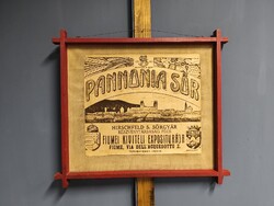 Pannonia sörreklám, plakát, korai fotó nagyítás, vászonra kasírozva, régi reklámanyag, 2. VH előtti