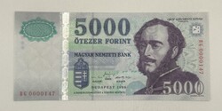 5000 Forint 1999 BG sorozat - Alacsony sorszám (BG 0000147) UNC / Hibátlan állapotban