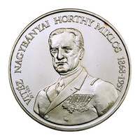 Bognár György: Horthy ezüst emlékérem 1993 PP 31,21g Ag925 díszdobozban certifikáttal