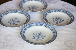 4 db Kahla porcelán mélytányér kék-fehér mintás 22 cm