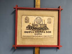 Sör reklám, régi fotó alapú sörreklám, vászonra kasírozva, 2. világháború előtti nagy méretű fotó