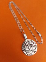 Igazan mutatós 925-ös sterling ezüst élet virága medál 40x28mm palcas pancer láncon 45cm