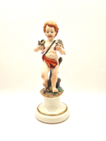 Olasz Capodimonte porcelán putto évszak ősz 21.5cm