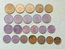 Görögország 23 db Különböző Érme 1 2 5 10 20 50 100 Drachma 1976-1998