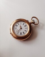 Antique 14K Gold Pocket Watch with Silver Dial!