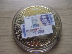 100   Márka   1989 - 2001 Emlékérem  zárt kapszulában + Tanúsítvány  A képen látható állapotban