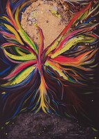 Főnix - Círová Markéta dél-morva festőművész akrilképe, 50x70cm-es vásznon