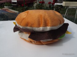 HAMBURGER - PLÜSS - CD TARTÓ - 20 x 10 cm -  GYŰJTEMÉNYBŐL - HIBÁTLAN