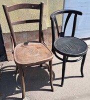 2 db antik Thonet stílusú hajlított fa szék egyben