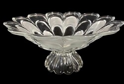 Régi Art Deco  üveg gyümölcsös tál 1970-s évekből