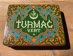 Antik Turmac Vert régi fém pléh cigarettás doboz 1930-as évek