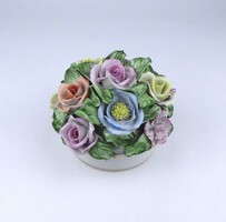 1Z916 Gyönyörű Herendi porcelán virágcsokor asztaldísz 10.5 x 15 cm