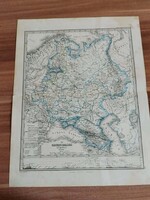 Stieler Iskolai atlaszából eredeti térkép,Az Orosz birodalom Európai része (1878)