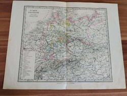 Stieler Iskolai atlaszából eredeti térkép,Német birodalom (1878)