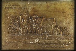 1Z919 A VIZSOLYI REFORMÁTUS TEMPLOM - ezüstözött relief keretezve 13.5 x 21 cm