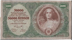 50000 korona kronen 1922 Ausztria Magyarország csillagos 6 jegyű sorszám 2.