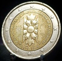 Franciaország 2 euró, 2018 100. Évforduló - az I. Világháború vége E10D2