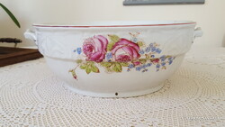 Antik,rózsás porcelán paraszttál,pogácsástál