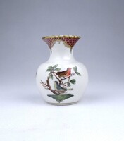1Z992 Különleges RITKA Rothschild mintás Herendi porcelán kis váza ibolyaváza 6.6 cm