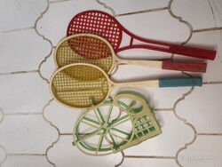 Retro tollasütő pár tartójával +1 szintén korabeli ütő