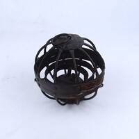 1Z965 Antik különleges gömb alakú kovácsoltvas tengerész függő gyertyatartó 11.5 cm