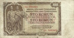 100 korun korona 1953 Csehszlovákia 2.