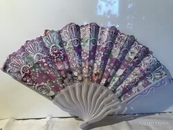 LEGYEZŐ - ÚJ - 40 x 23 cm - EZÜST CSILLÁMOS - DEKORÁCIÓNAK IS - HIBÁTLAN