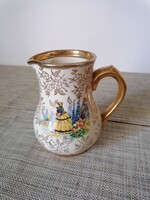 Antik Sudlows Angol porcelán tej kínáló kézzel festett aranyozott bevonattal