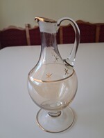 Retro aranyozott üveg butélia/ likörös kiöntő - Hibátlan