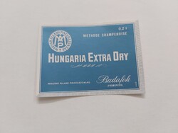 HUNGARIA EXTRA DRY pezsgő címke, italos címke 0.2 l - MAGYAR ÁLLAMI PINCEGAZDASÁG BUDAFOK