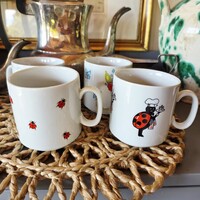 Käfer retro, vintage bájos, katicás porcelán bögrék