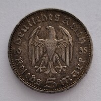 1935 Ezüst Német III. Birodalom 5 Márka (58.)