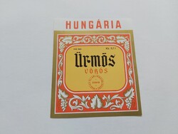 HUNGÁRIA Ürmös vörös italos címke 0.7 l - MAGYAR ÁLLAMI PINCEGAZDASÁG BUDAFOK