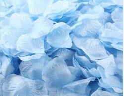 ESKÜVŐ, PARTI DEK79 - 100db-os textil virágszirom – világoskék