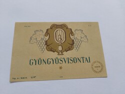 GYÖNGYÖSVISONTAI boros, italos címke 1 l - MAGYAR ÁLLAMI PINCEGAZDASÁG BUDAFOK