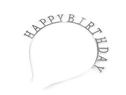 HPT73 - Fém hajpánt Happy Birthday felírattal