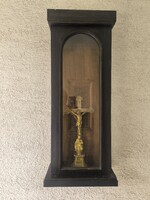 Fali óra doboz vitrin 1880 körül,1,2,3 súlyos óra. Vitrin kulcstartó szekrény ereklye tartó.